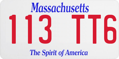 MA license plate 113TT6
