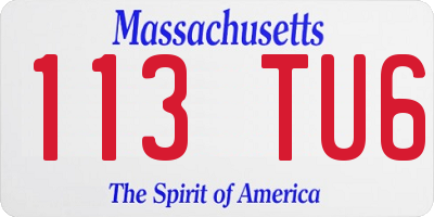 MA license plate 113TU6
