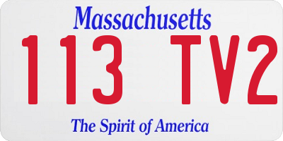 MA license plate 113TV2