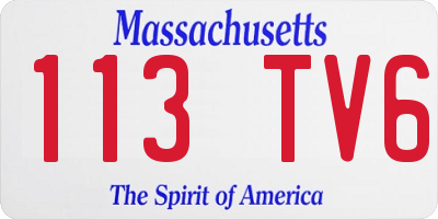 MA license plate 113TV6