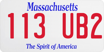 MA license plate 113UB2