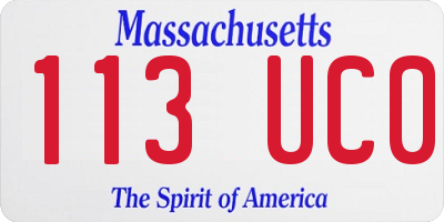 MA license plate 113UC0