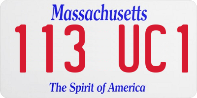 MA license plate 113UC1