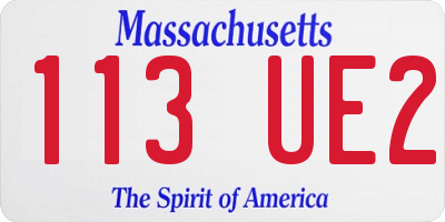 MA license plate 113UE2