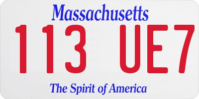 MA license plate 113UE7