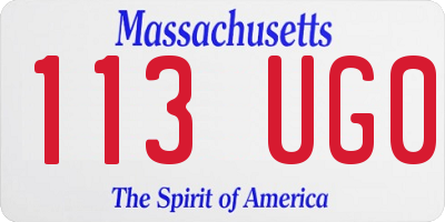 MA license plate 113UG0