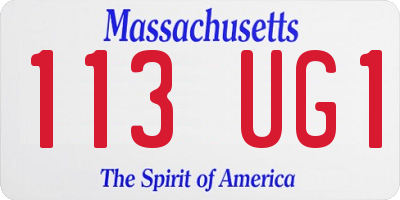 MA license plate 113UG1