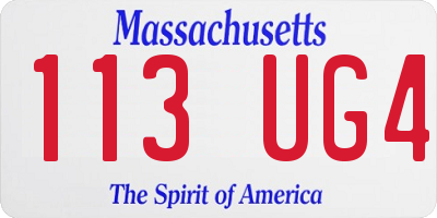 MA license plate 113UG4