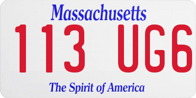 MA license plate 113UG6