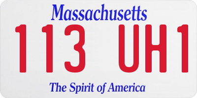 MA license plate 113UH1