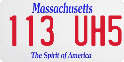 MA license plate 113UH5