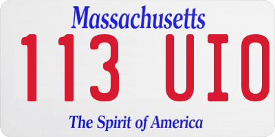 MA license plate 113UI0