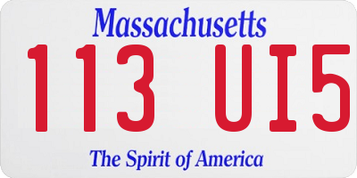 MA license plate 113UI5