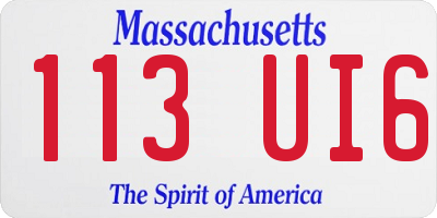 MA license plate 113UI6