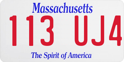 MA license plate 113UJ4