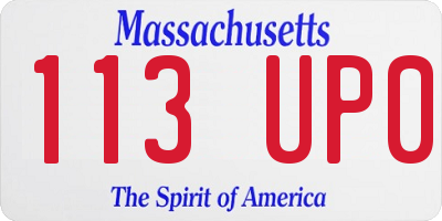 MA license plate 113UP0