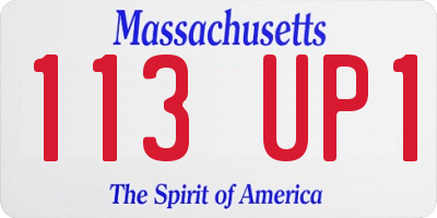 MA license plate 113UP1