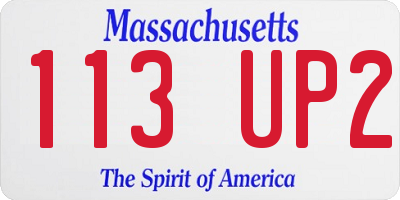 MA license plate 113UP2