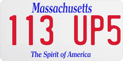 MA license plate 113UP5