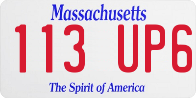 MA license plate 113UP6