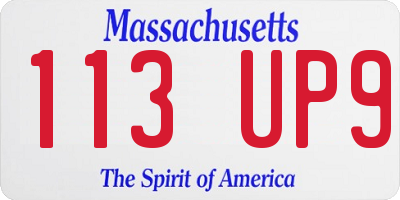MA license plate 113UP9