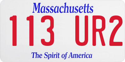 MA license plate 113UR2