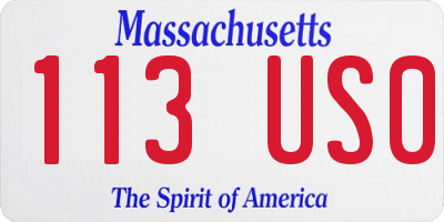 MA license plate 113US0