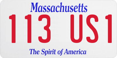 MA license plate 113US1