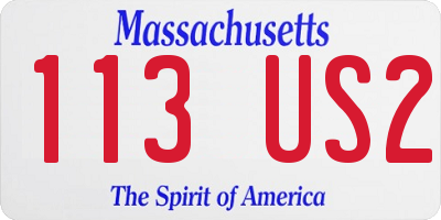 MA license plate 113US2