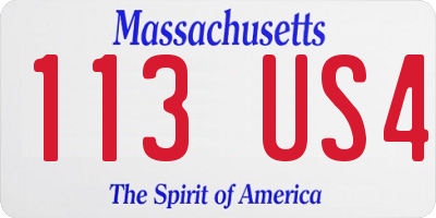 MA license plate 113US4
