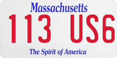 MA license plate 113US6