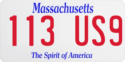 MA license plate 113US9