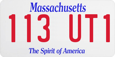 MA license plate 113UT1