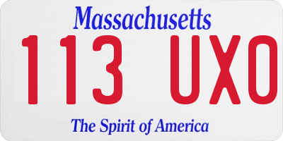 MA license plate 113UX0