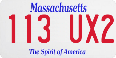 MA license plate 113UX2