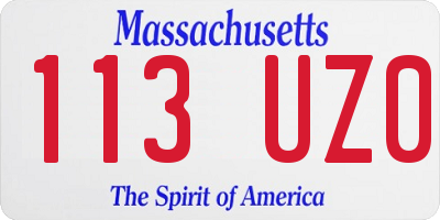 MA license plate 113UZ0