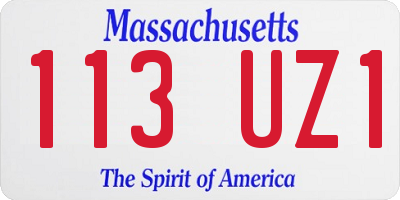 MA license plate 113UZ1