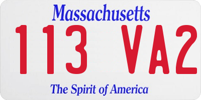 MA license plate 113VA2