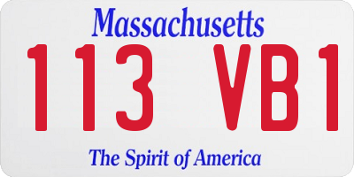 MA license plate 113VB1