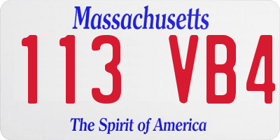 MA license plate 113VB4