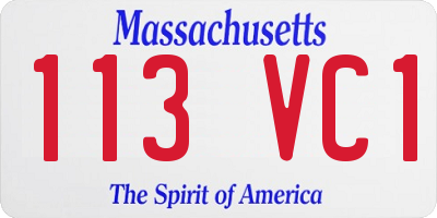 MA license plate 113VC1