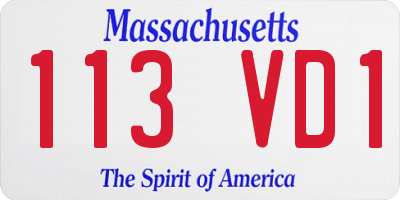 MA license plate 113VD1