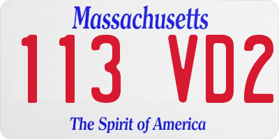 MA license plate 113VD2