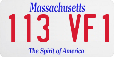 MA license plate 113VF1