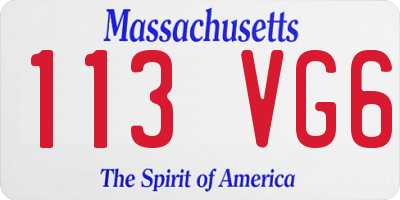 MA license plate 113VG6