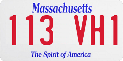 MA license plate 113VH1