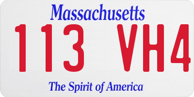 MA license plate 113VH4