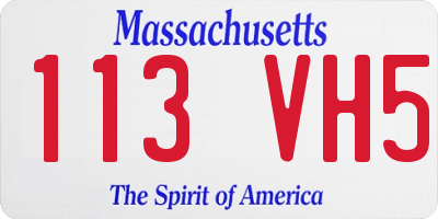 MA license plate 113VH5