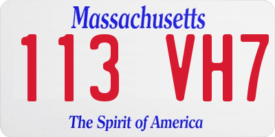 MA license plate 113VH7