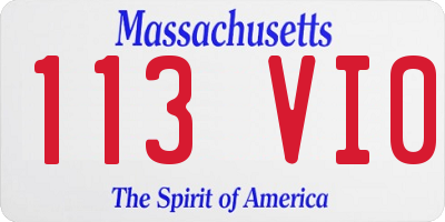 MA license plate 113VI0